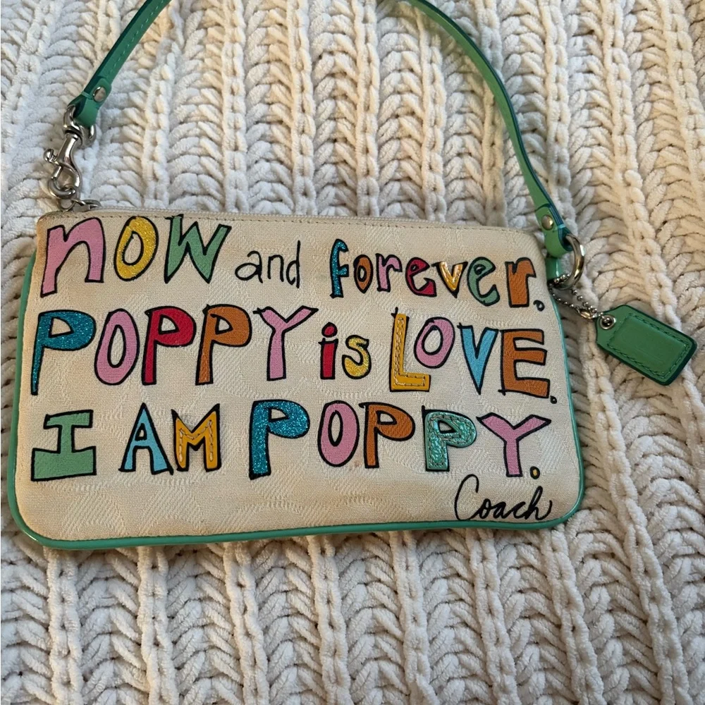 Coach Poppy Multi-colored Canvas Wristlet - Picture 3 of 7